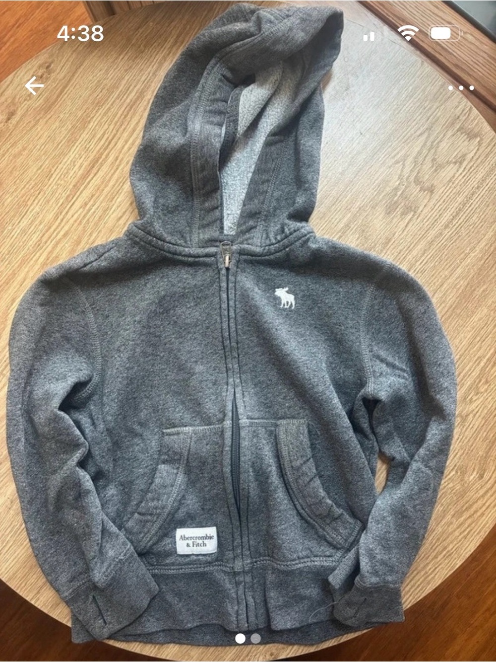 Abercrombie & Fitch Kids Heather Gray Zip Hoodie